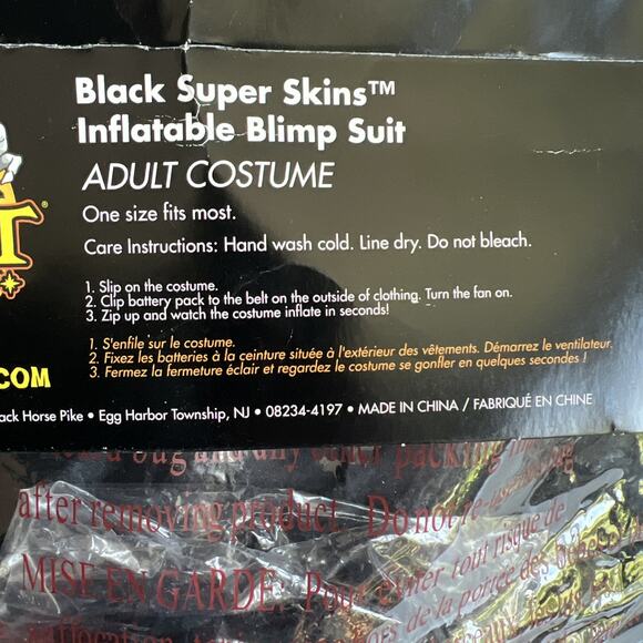 Spirit Black Super Skins Power Inflatable Suit adult Halloween Costume OSFM one - Picture 4 of 6
